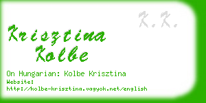 krisztina kolbe business card